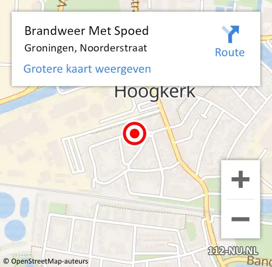 Locatie op kaart van de 112 melding: Brandweer Met Spoed Naar Groningen, Noorderstraat op 31 december 2014 23:59