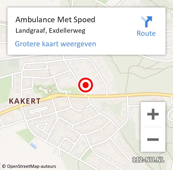 Locatie op kaart van de 112 melding: Ambulance Met Spoed Naar Landgraaf, Exdellerweg op 24 januari 2015 12:22