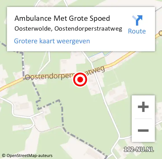 Locatie op kaart van de 112 melding: Ambulance Met Grote Spoed Naar Oosterwolde, Oostendorperstraatweg op 7 juni 2016 07:10