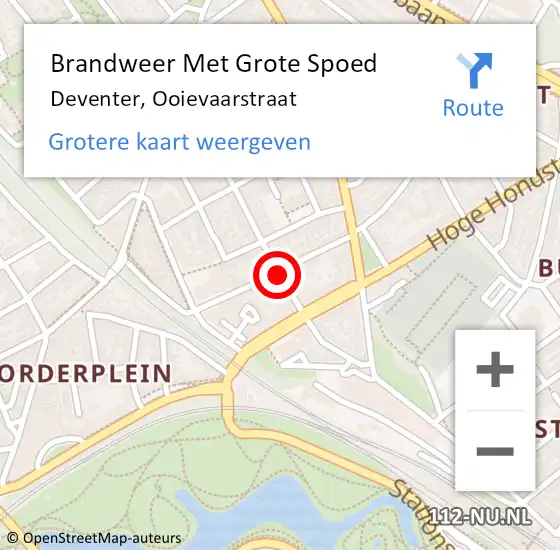 Locatie op kaart van de 112 melding: Brandweer Met Grote Spoed Naar Deventer, Ooievaarstraat op 26 december 2016 12:32