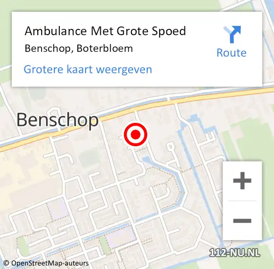 Locatie op kaart van de 112 melding: Ambulance Met Grote Spoed Naar Benschop, Boterbloem op 13 februari 2017 10:00