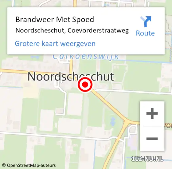 Locatie op kaart van de 112 melding: Brandweer Met Spoed Naar Noordscheschut, Coevorderstraatweg op 27 april 2017 07:36