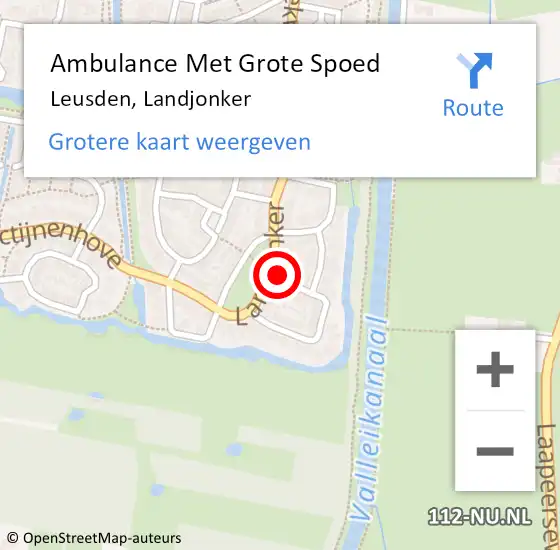 Locatie op kaart van de 112 melding: Ambulance Met Grote Spoed Naar Leusden, Landjonker op 2 juni 2017 04:40