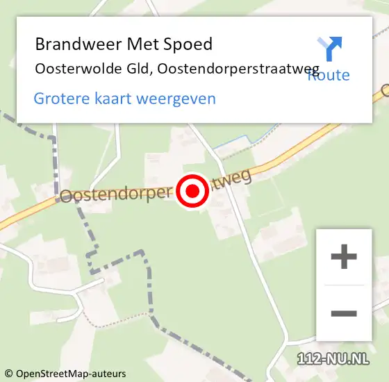 Locatie op kaart van de 112 melding: Brandweer Met Spoed Naar Oosterwolde Gld, Oostendorperstraatweg op 1 juli 2017 04:02