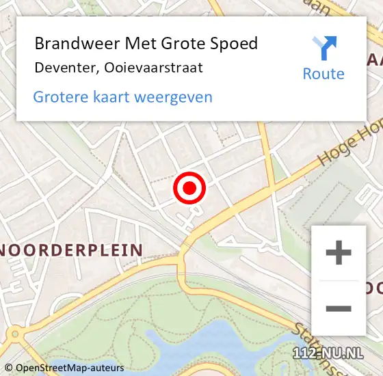 Locatie op kaart van de 112 melding: Brandweer Met Grote Spoed Naar Deventer, Ooievaarstraat op 4 juli 2017 01:39
