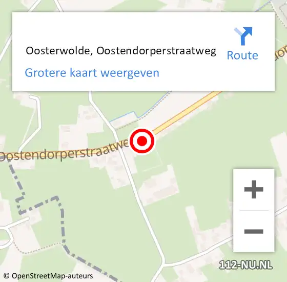 Locatie op kaart van de 112 melding:  Oosterwolde, Oostendorperstraatweg op 12 oktober 2017 10:16