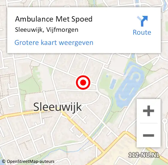 Locatie op kaart van de 112 melding: Ambulance Met Spoed Naar Sleeuwijk, Vijfmorgen op 21 oktober 2017 07:08