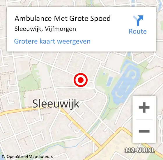 Locatie op kaart van de 112 melding: Ambulance Met Grote Spoed Naar Sleeuwijk, Vijfmorgen op 25 oktober 2017 06:06