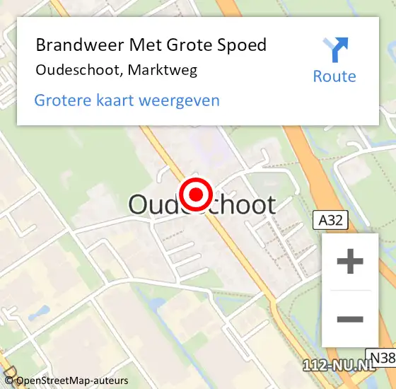 Locatie op kaart van de 112 melding: Brandweer Met Grote Spoed Naar Oudeschoot, Marktweg op 3 maart 2018 21:39