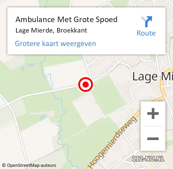 Locatie op kaart van de 112 melding: Ambulance Met Grote Spoed Naar Lage Mierde, Broekkant op 22 juli 2018 00:25