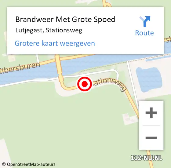 Locatie op kaart van de 112 melding: Brandweer Met Grote Spoed Naar Lutjegast, Stationsweg op 20 september 2018 16:05