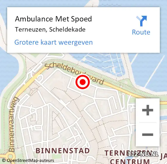 Locatie op kaart van de 112 melding: Ambulance Met Spoed Naar Terneuzen, Scheldekade op 18 december 2018 04:56