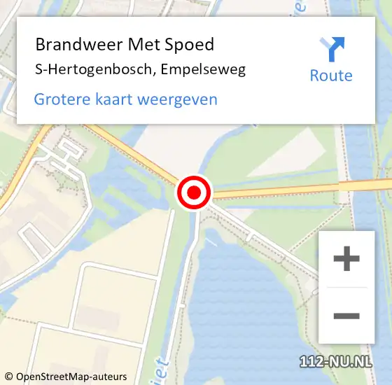 Locatie op kaart van de 112 melding: Brandweer Met Spoed Naar S-Hertogenbosch, Empelseweg op 17 juni 2019 12:20