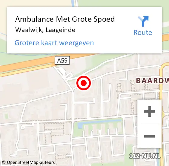 Locatie op kaart van de 112 melding: Ambulance Met Grote Spoed Naar Waalwijk, Laageinde op 7 juli 2019 23:40