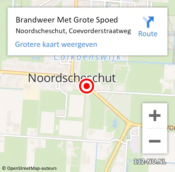 Locatie op kaart van de 112 melding: Brandweer Met Grote Spoed Naar Noordscheschut, Coevorderstraatweg op 19 juli 2019 15:58