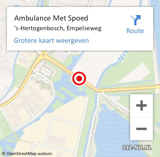 Locatie op kaart van de 112 melding: Ambulance Met Spoed Naar 's-Hertogenbosch, Empelseweg op 23 oktober 2019 20:29