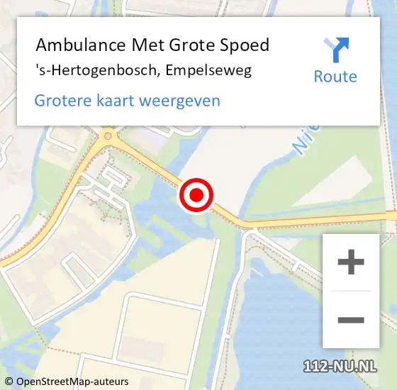 Locatie op kaart van de 112 melding: Ambulance Met Grote Spoed Naar 's-Hertogenbosch, Empelseweg op 29 oktober 2019 11:11