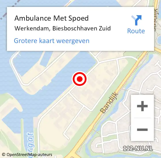 Locatie op kaart van de 112 melding: Ambulance Met Spoed Naar Werkendam, Biesboschhaven Zuid op 25 december 2019 18:02