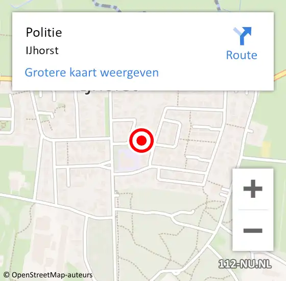 Locatie op kaart van de 112 melding: Politie IJhorst op 27 december 2019 12:52