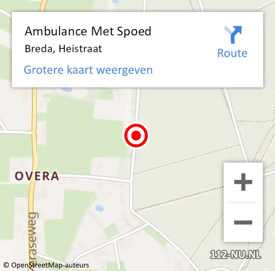 Locatie op kaart van de 112 melding: Ambulance Met Spoed Naar Breda, Heistraat op 30 december 2019 14:31