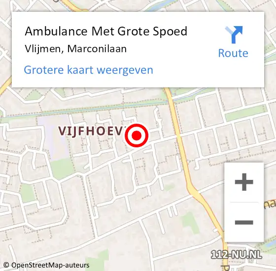 Locatie op kaart van de 112 melding: Ambulance Met Grote Spoed Naar Vlijmen, Marconilaan op 30 januari 2020 18:19