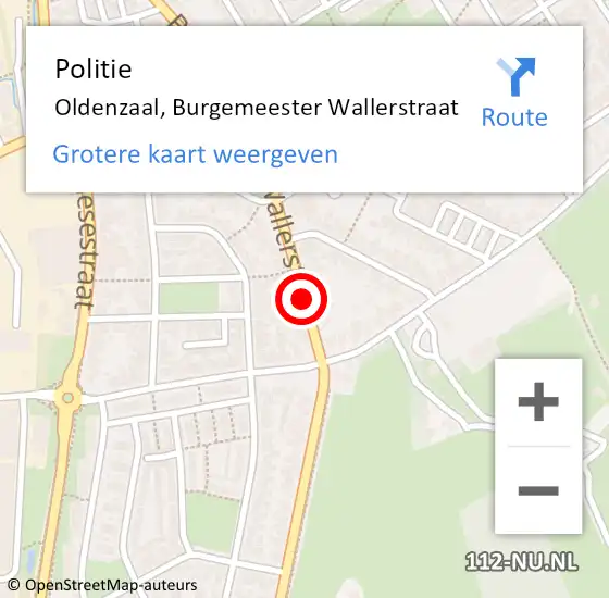 Locatie op kaart van de 112 melding: Politie Oldenzaal, Burgemeester Wallerstraat op 13 februari 2020 14:37
