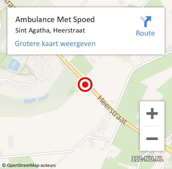 Locatie op kaart van de 112 melding: Ambulance Met Spoed Naar Sint Agatha, Heerstraat op 20 februari 2020 05:17