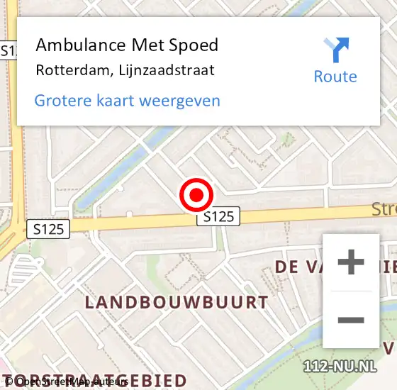Locatie op kaart van de 112 melding: Ambulance Met Spoed Naar Rotterdam, Lijnzaadstraat op 19 april 2020 06:10