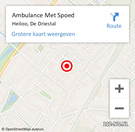 Locatie op kaart van de 112 melding: Ambulance Met Spoed Naar Heiloo, De Driestal op 25 juni 2020 12:02