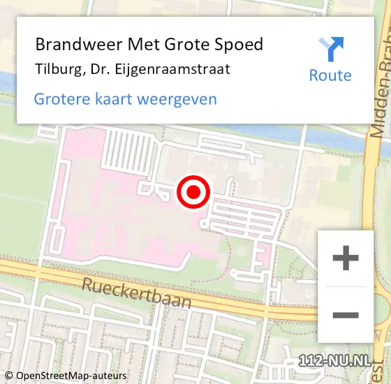 Locatie op kaart van de 112 melding: Brandweer Met Grote Spoed Naar Tilburg, Dr. Eijgenraamstraat op 26 augustus 2020 12:55