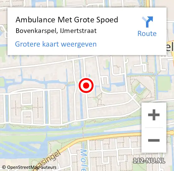Locatie op kaart van de 112 melding: Ambulance Met Grote Spoed Naar Bovenkarspel, IJmertstraat op 2 december 2020 16:14