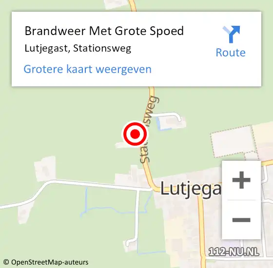 Locatie op kaart van de 112 melding: Brandweer Met Grote Spoed Naar Lutjegast, Stationsweg op 3 oktober 2013 16:42