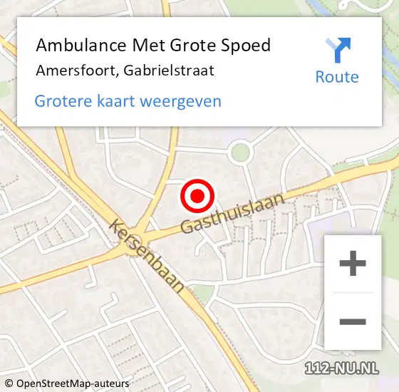 Locatie op kaart van de 112 melding: Ambulance Met Grote Spoed Naar Amersfoort, Gabrielstraat op 3 juni 2014 18:14