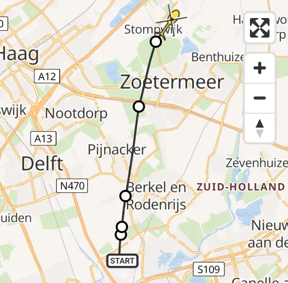 Vlucht Politiehelikopter PH-PXB van Rotterdam The Hague Airport naar Leidschendam op dinsdag 16 april 2024 14:47