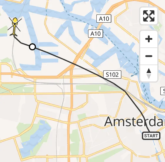 Vlucht Traumahelikopter PH-TTR van Amsterdam naar Amsterdam Heliport op dinsdag 16 april 2024 18:41