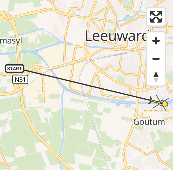 Vlucht Ambulancehelikopter PH-OOP van Leeuwarden naar Leeuwarden op woensdag 17 april 2024 1:39