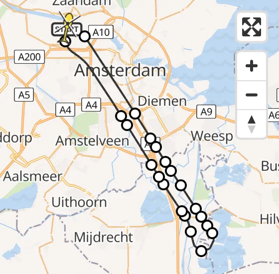 Vlucht Traumahelikopter PH-TTR van Amsterdam Heliport naar Amsterdam Heliport op donderdag 18 april 2024 6:40