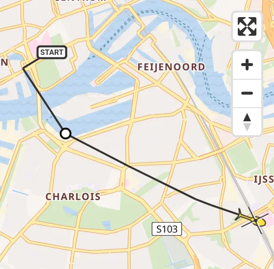 Vlucht Politiehelikopter PH-PXA van Erasmus MC naar Rotterdam op donderdag 18 april 2024 14:03