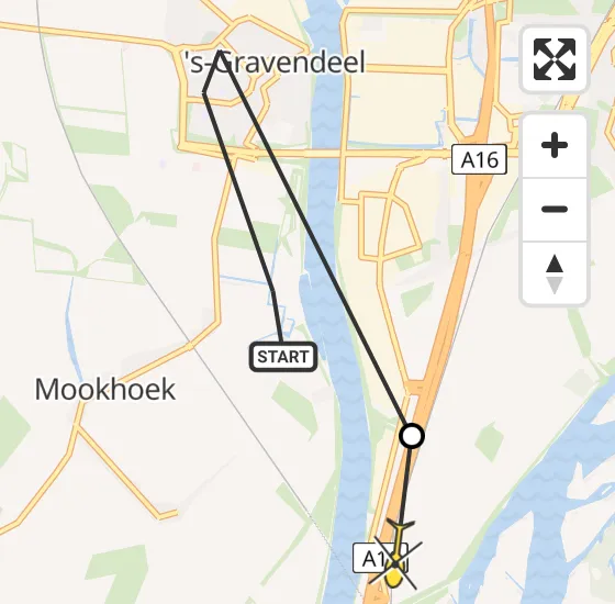 Vlucht Politiehelikopter PH-PXF van 's-Gravendeel naar Dordrecht op donderdag 18 april 2024 17:44