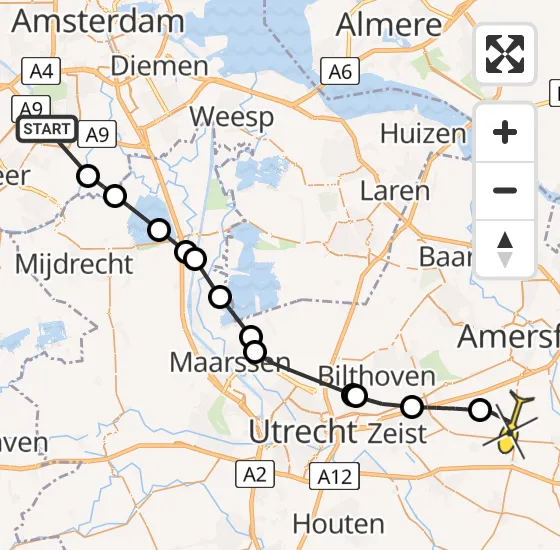 Vlucht Politiehelikopter PH-PXZ van Amstelveen naar Leusden op vrijdag 19 april 2024 14:21