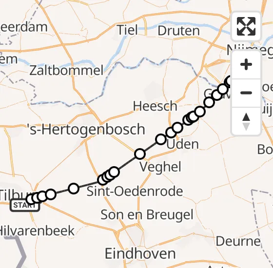 Vlucht Traumahelikopter PH-LLN van Tilburg naar Nijmegen op zaterdag 20 april 2024 11:23
