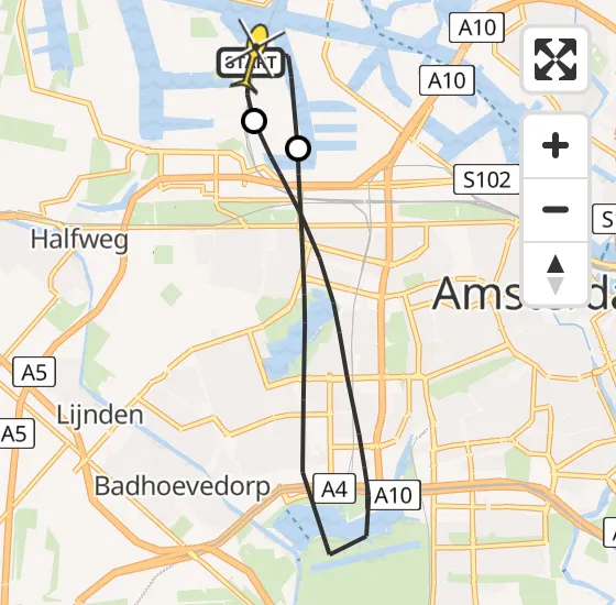 Vlucht Traumahelikopter PH-TTR van Amsterdam Heliport naar Amsterdam Heliport op zaterdag 20 april 2024 11:32