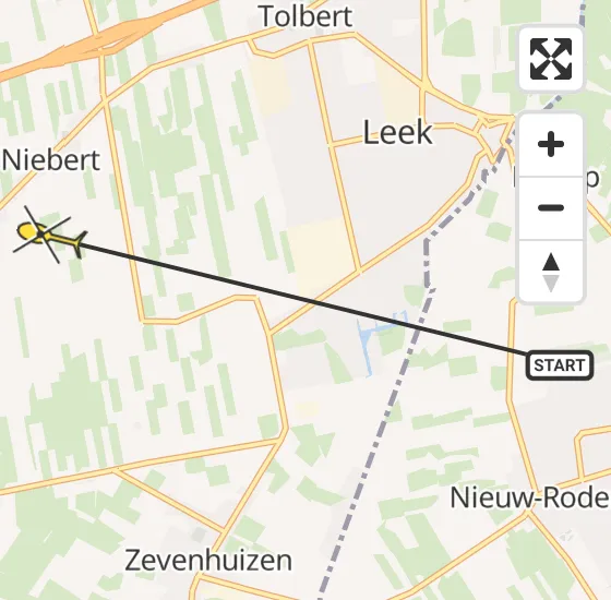 Vlucht Ambulancehelikopter PH-OOP van Nietap naar Niebert op dinsdag 23 april 2024 11:02