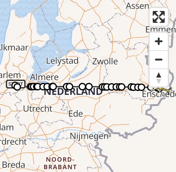 Vlucht Politiehelikopter PH-PXF van Schiphol naar Twente Airport op woensdag 24 april 2024 6:54