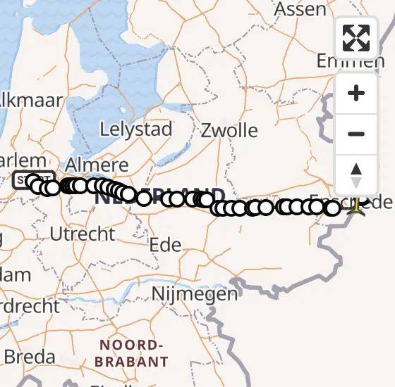 Vlucht Politiehelikopter PH-PXX van Schiphol naar Enschede op woensdag 24 april 2024 9:01