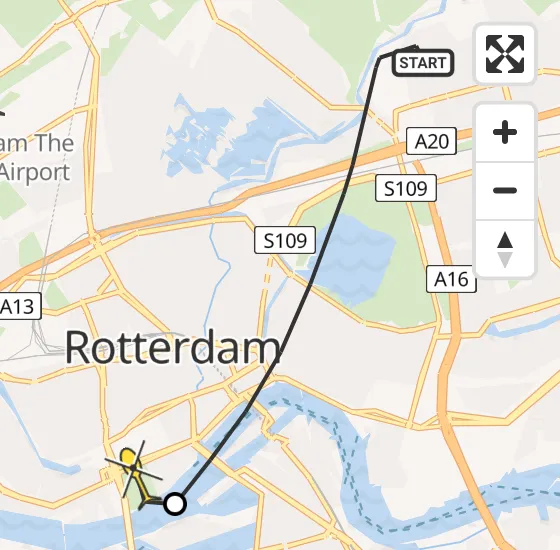 Vlucht Traumahelikopter PH-UMC van Rotterdam naar Erasmus MC op woensdag 24 april 2024 9:19