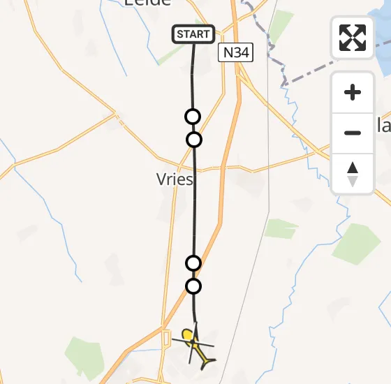 Vlucht Traumahelikopter PH-DOC van Groningen Airport Eelde naar Assen op woensdag 24 april 2024 17:44