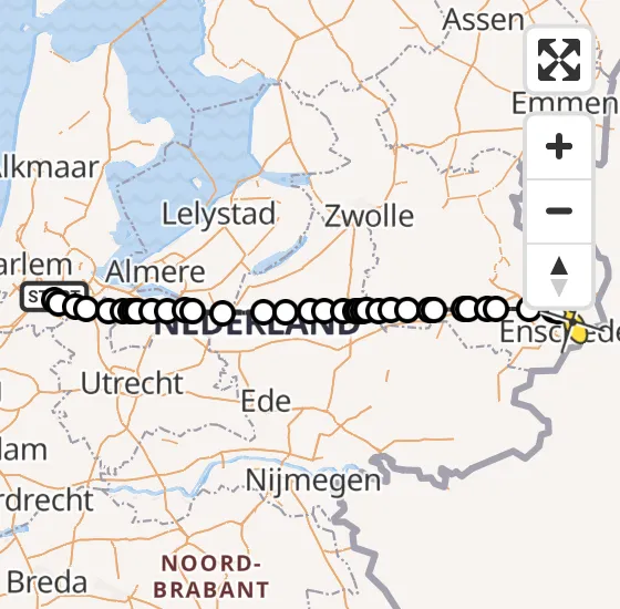 Vlucht Politiehelikopter PH-PXF van Schiphol naar Enschede op donderdag 25 april 2024 6:22