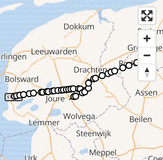 Vlucht Traumahelikopter PH-DOC van Workum naar Groningen Airport Eelde op donderdag 25 april 2024 13:10