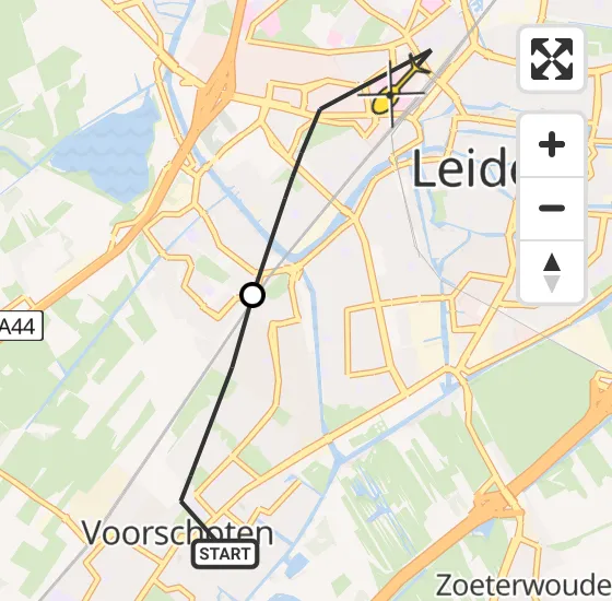 Vlucht Traumahelikopter PH-UMC van Voorschoten naar Leiden op donderdag 25 april 2024 14:07